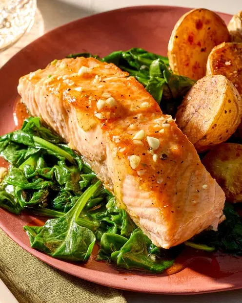 Close-up of the salmon fillet
